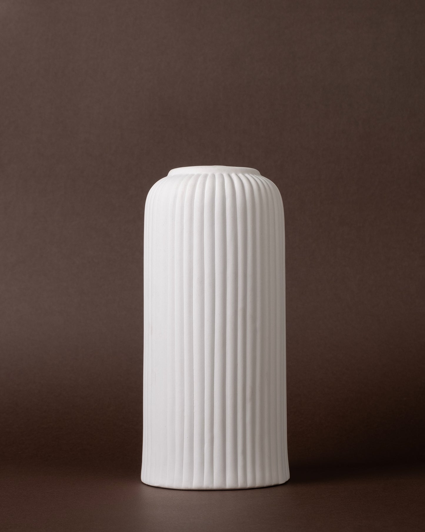 Ribbed Serenity Handcrafted Textured Vase Set (3-Piece, White)