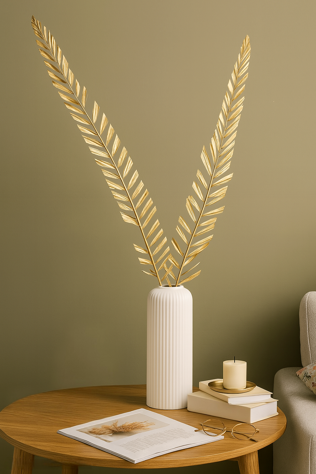 Auric Veil Gold Leaves