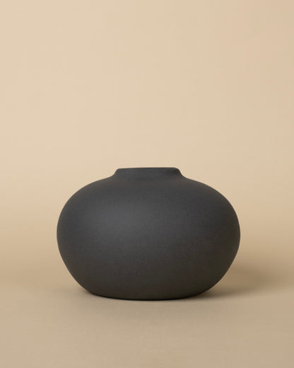 Shimizu Luxe Matte Japanese-Inspired Vase Set (3-Piece, Black)