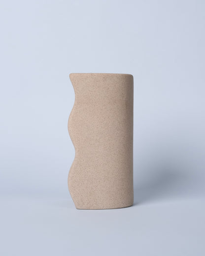Couple Bonding Modern Art Ceramic Vase Set (2-Piece, Beige)