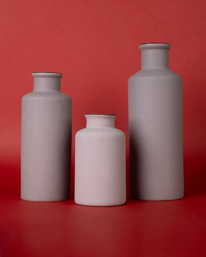 Roman Bottle Regal Vintage-Inspired Vase Set (3-Piece, Purple)